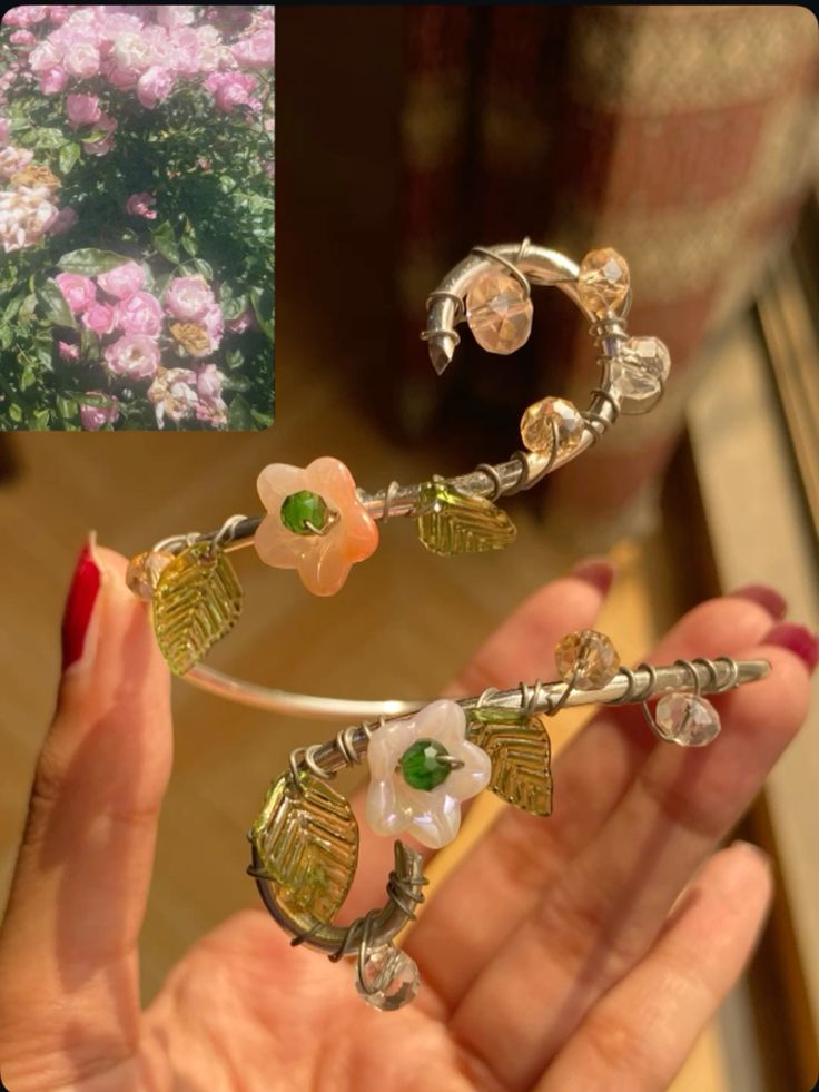 Pink garden themed arm cuff