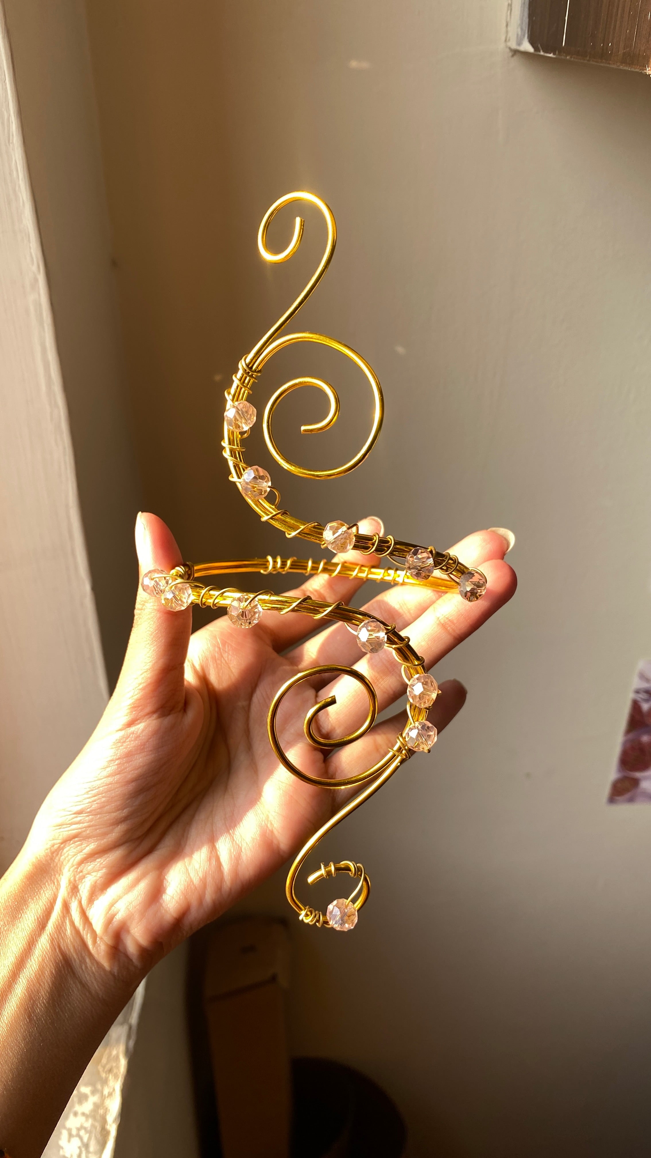Pink crystal armcuff