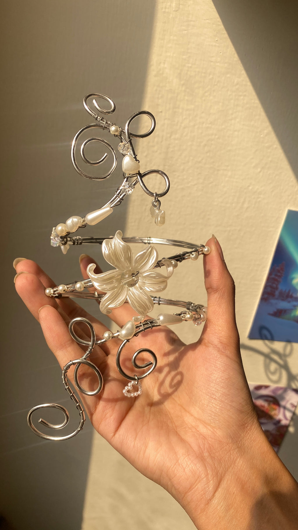 White silver lily armcuff