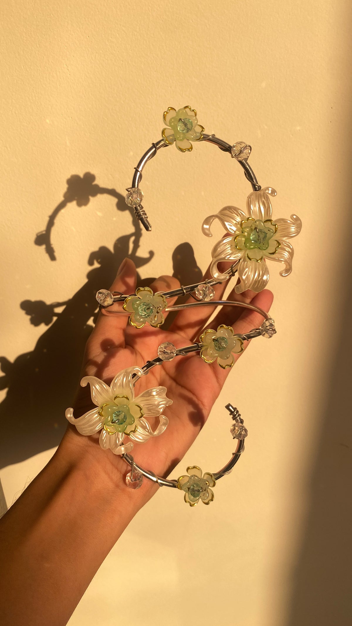 Silver mint Lily armcuff