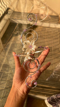 Silver lilac butterfly armcuff