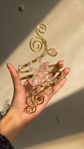 Golden pink crystal lily armcuff