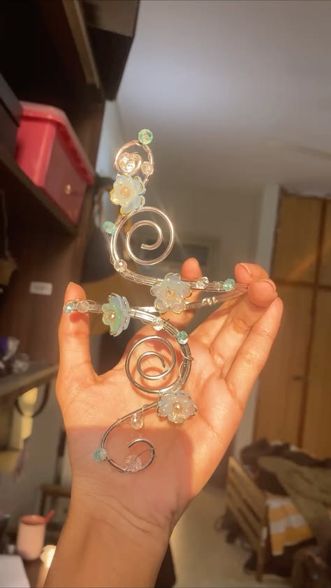 Pastel blue flower arm cuff