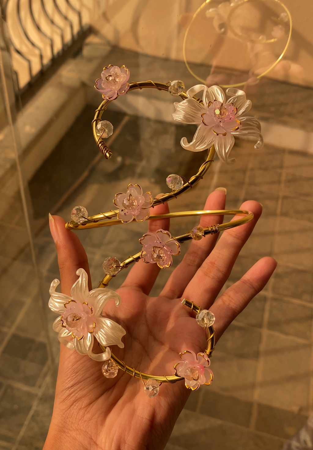 Golden pink Lily armcuff