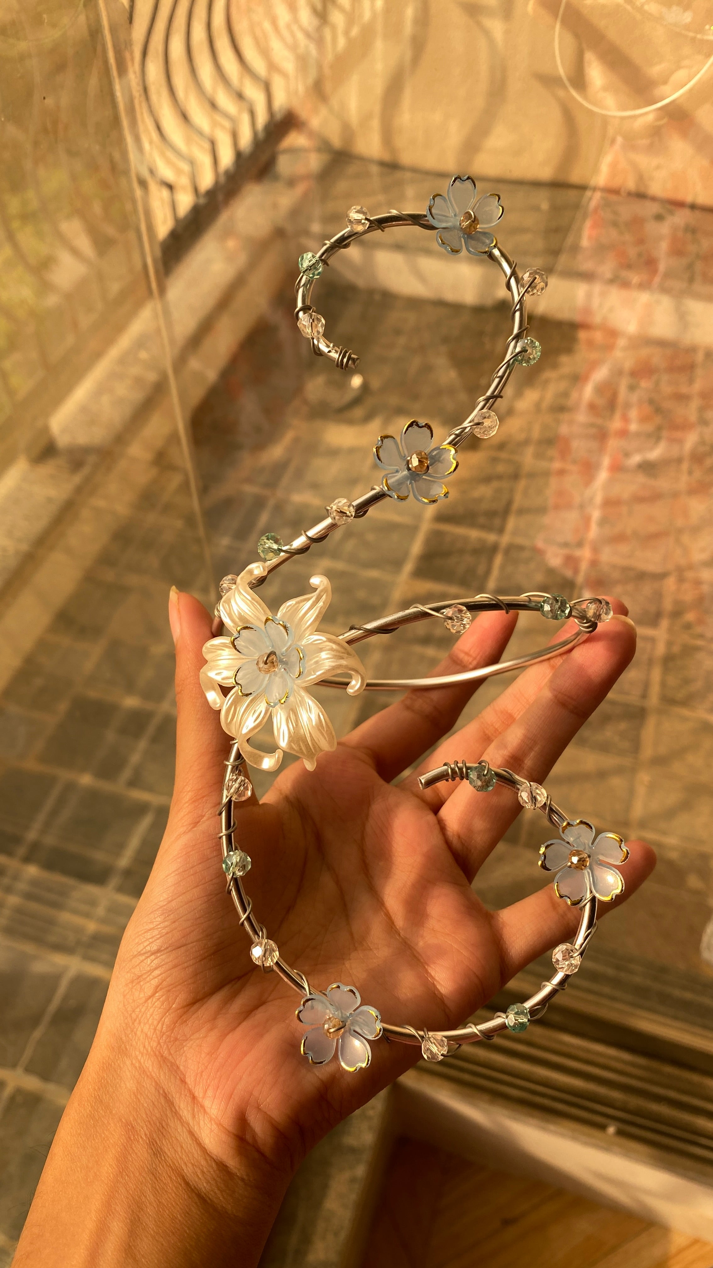 Blue lily arm cuff