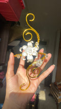 Golden butterfly flower armcuff