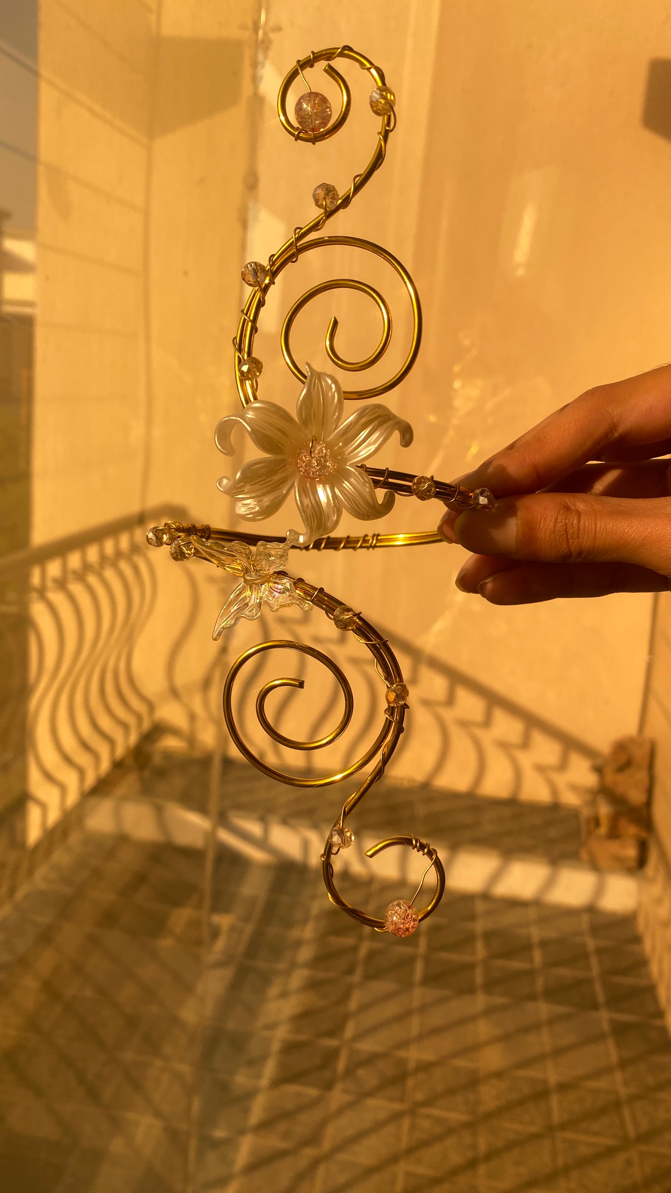 Crystal spiral lily armcuff