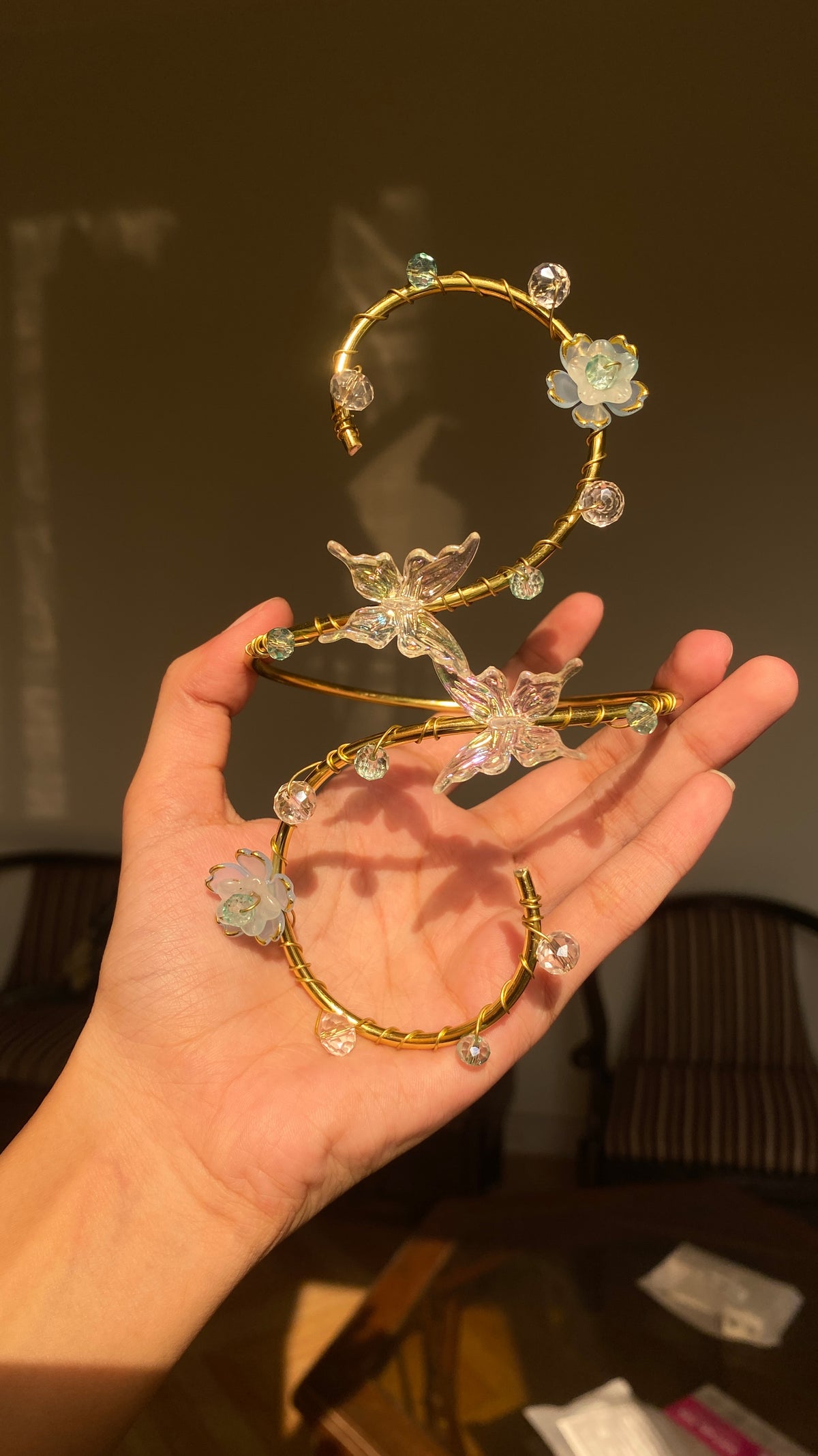 Blue crystal butterfly armcuff