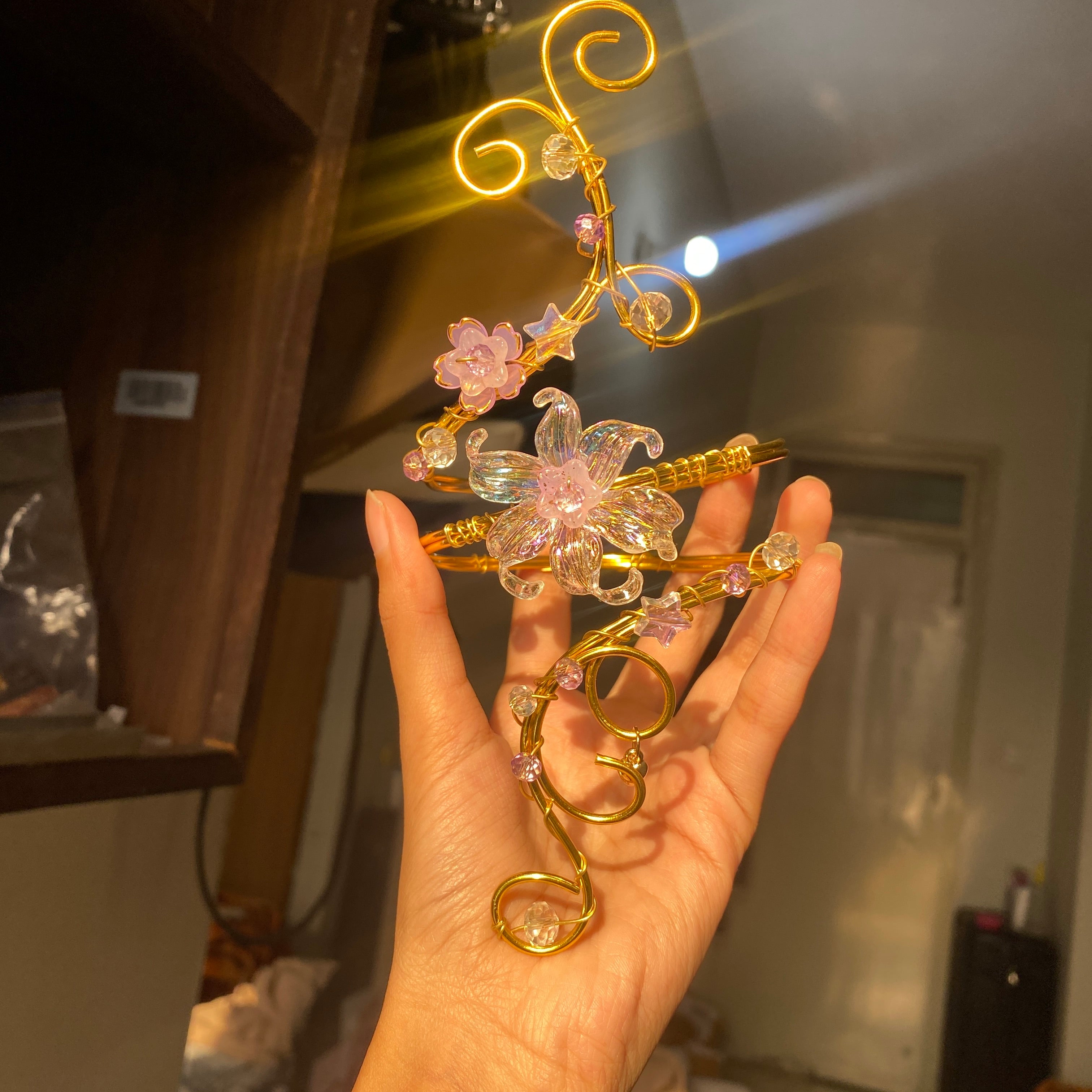 Crystal lilac lily arm cuff