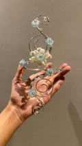Blue lily flower armcuff