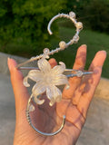 Silver lily arm cuff
