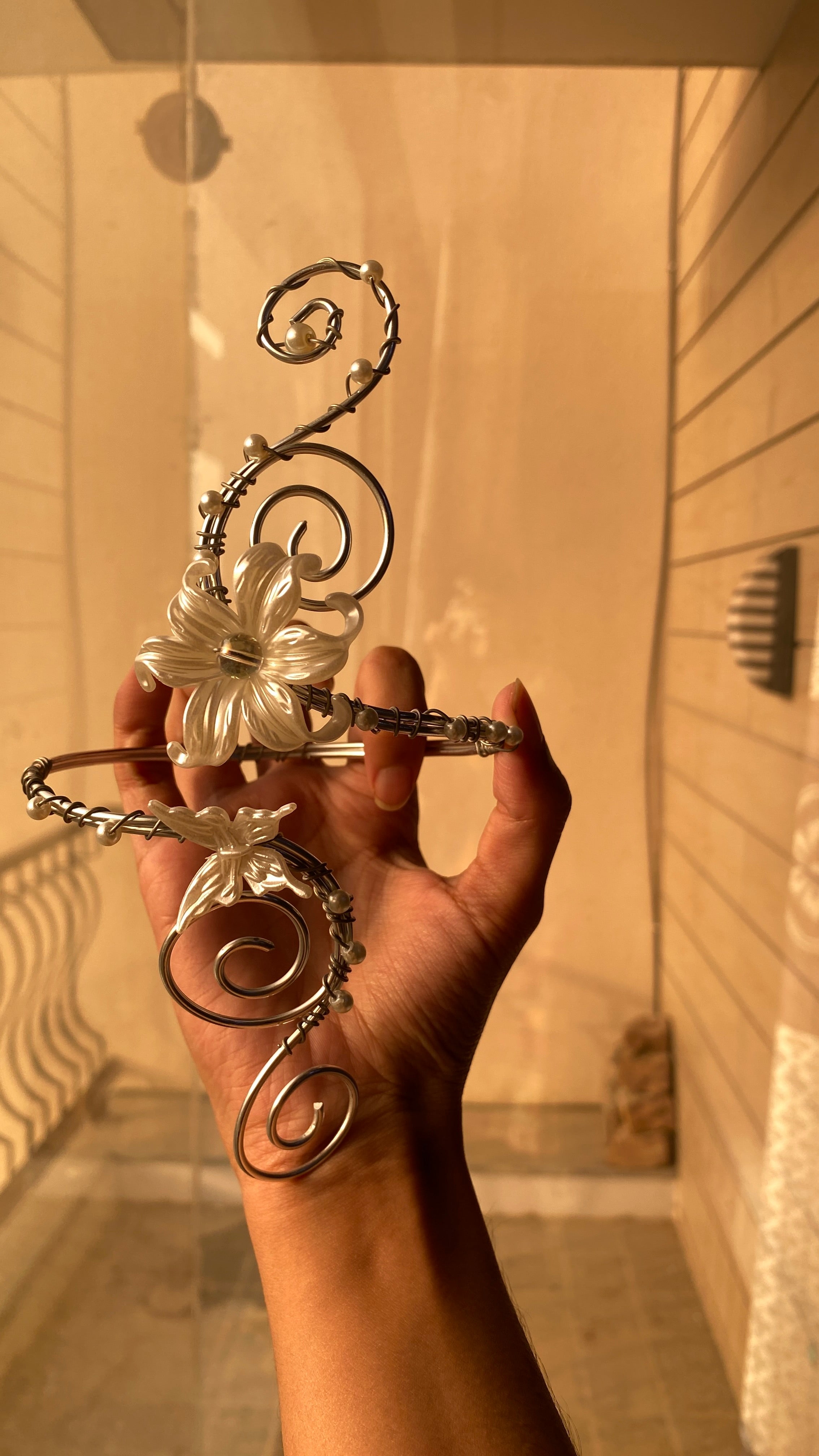 Silver Lily butterfly armcuff