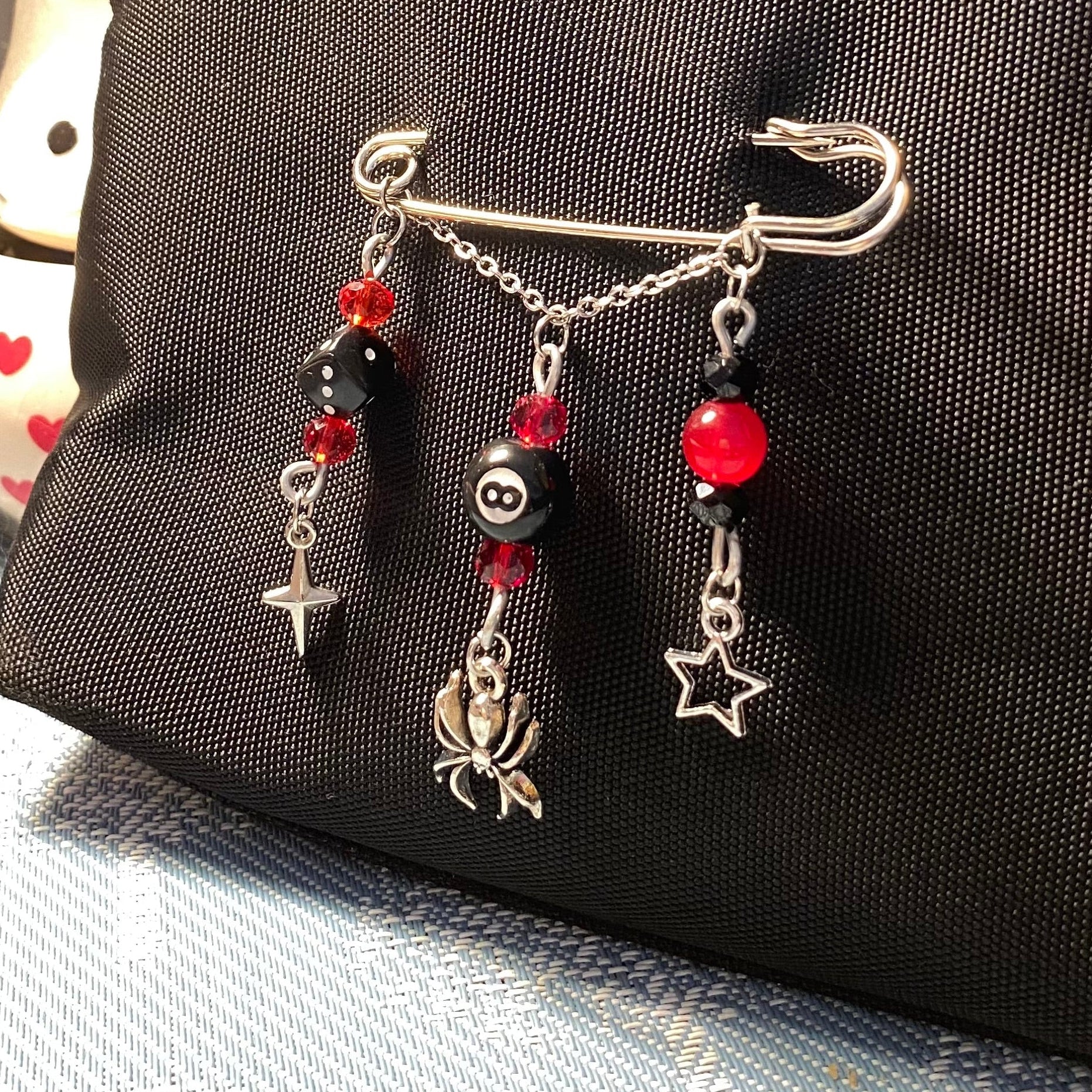 Spider 8 ball bag pin