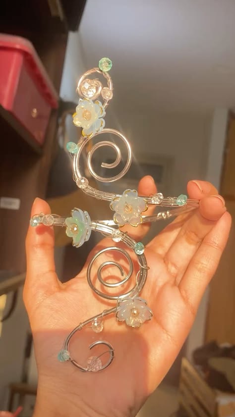 Pastel blue flower arm cuff