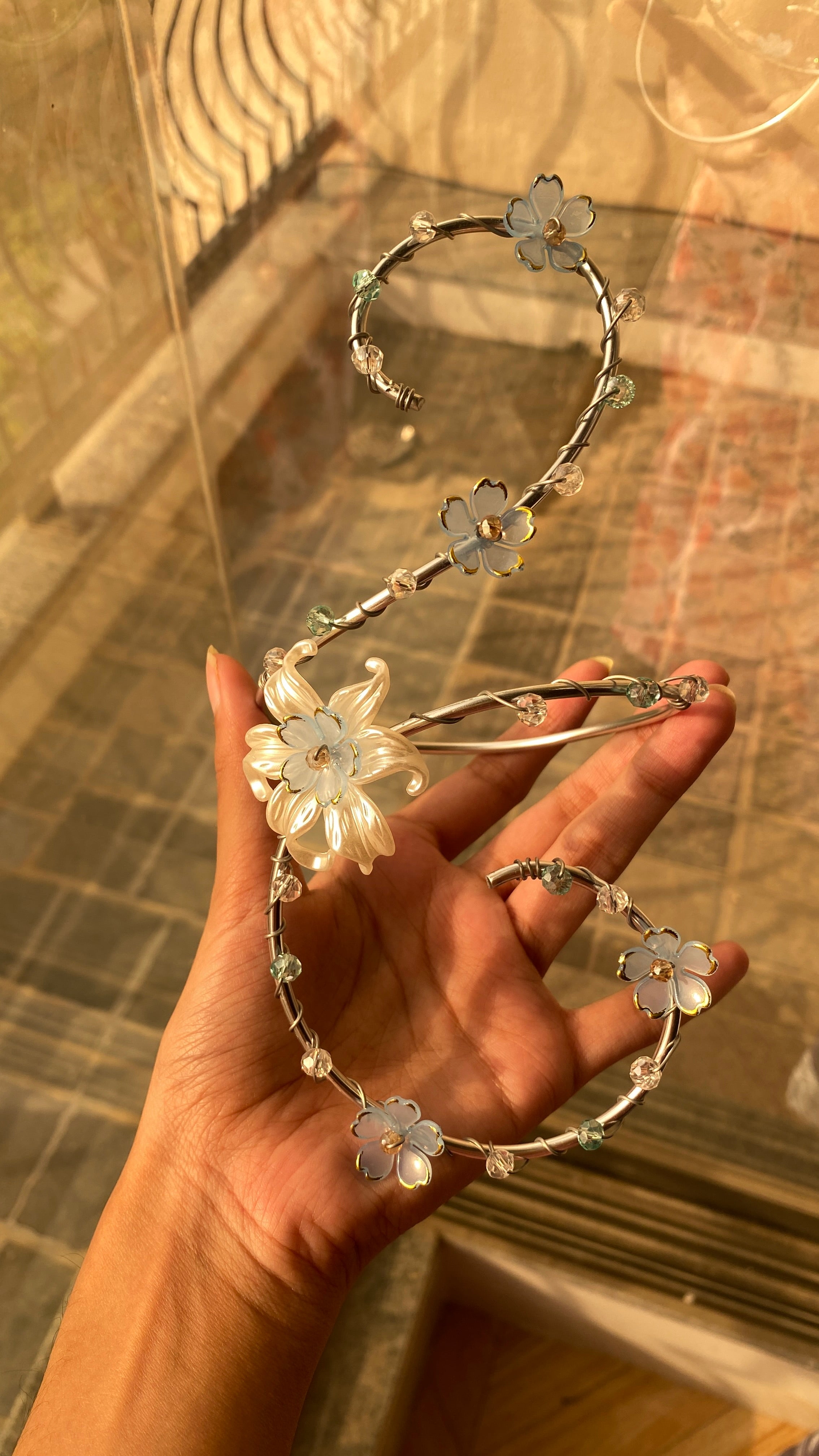 Blue lily arm cuff