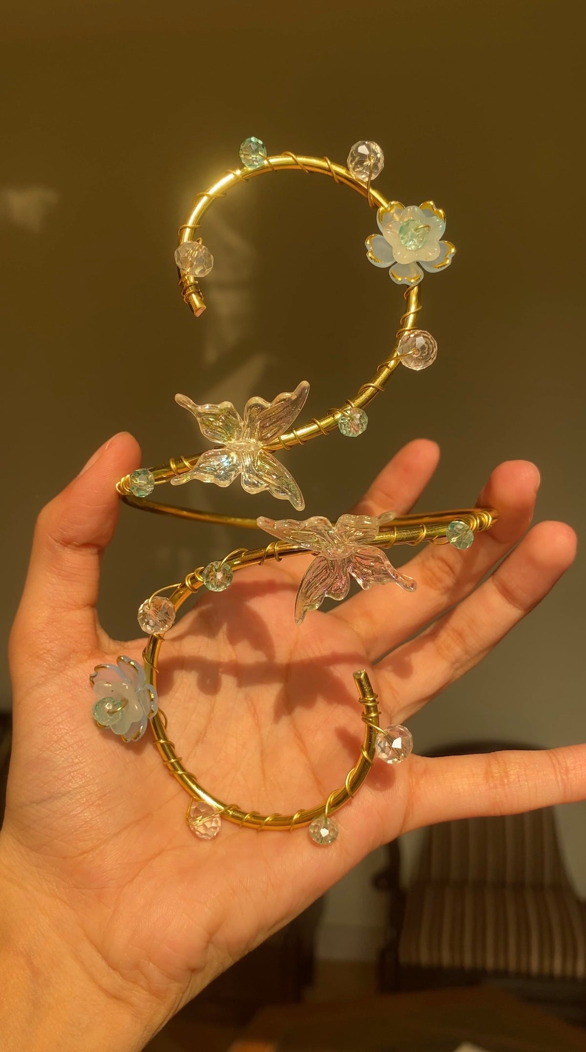 Blue crystal butterfly armcuff
