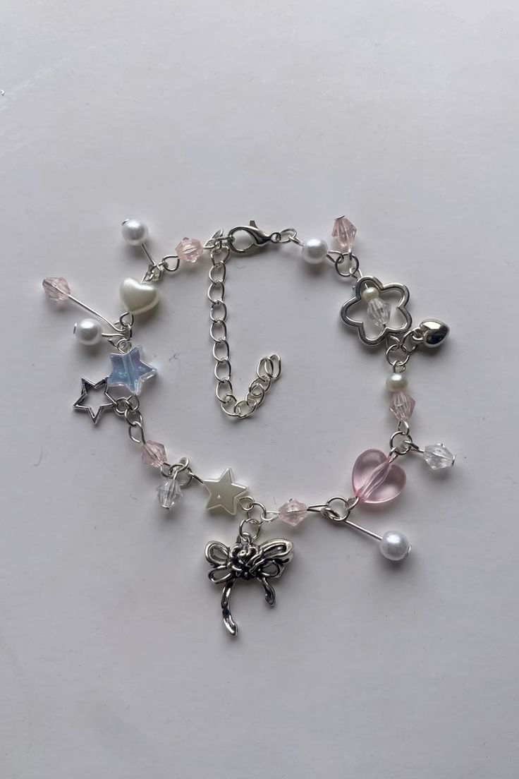 Pink bow bracelet