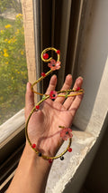 Golden red flower armcuff