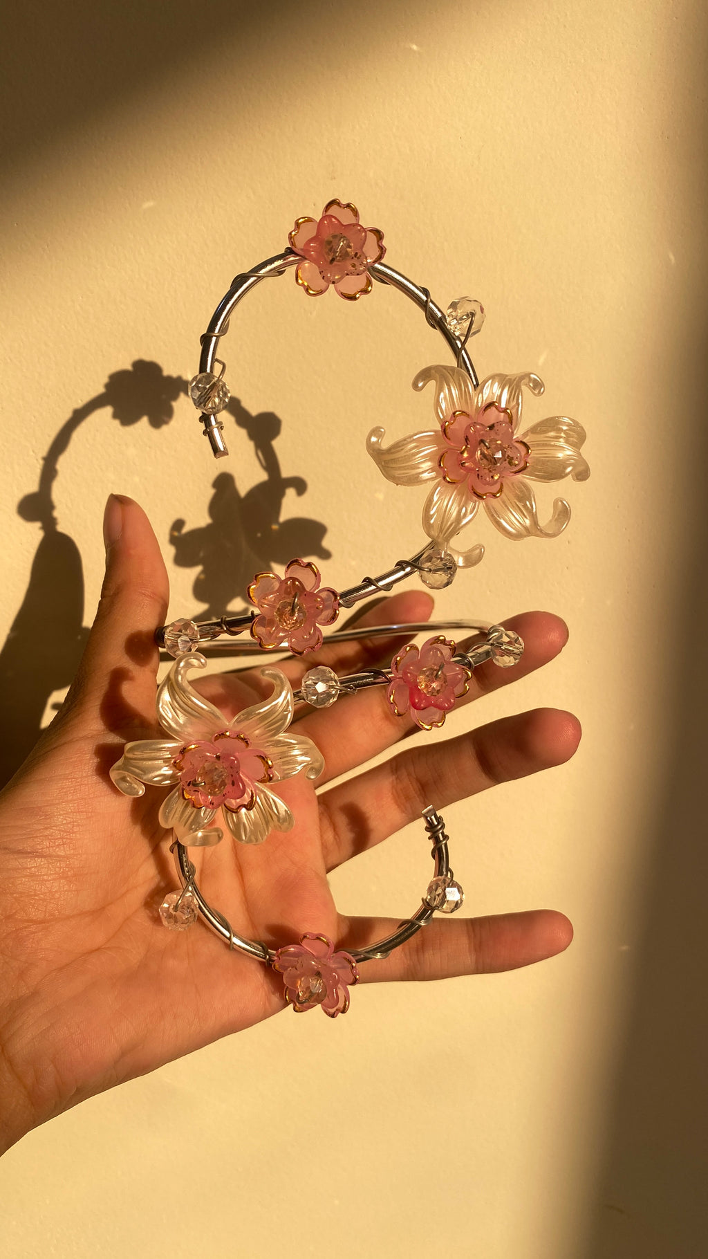 Silver pink Lily armcuff