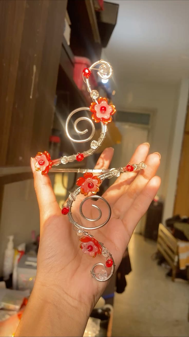 Red flower arm cuff