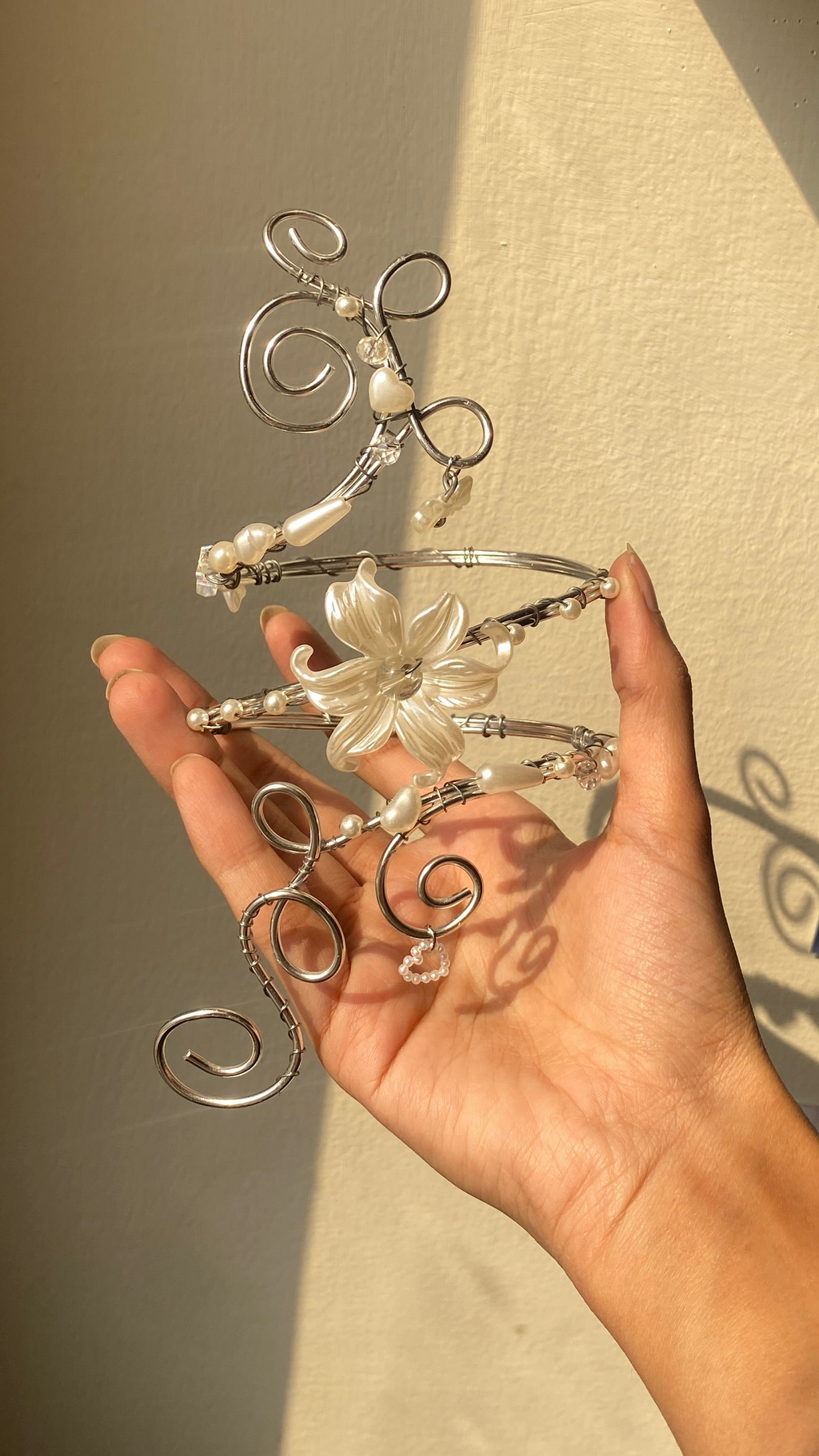 White silver lily armcuff