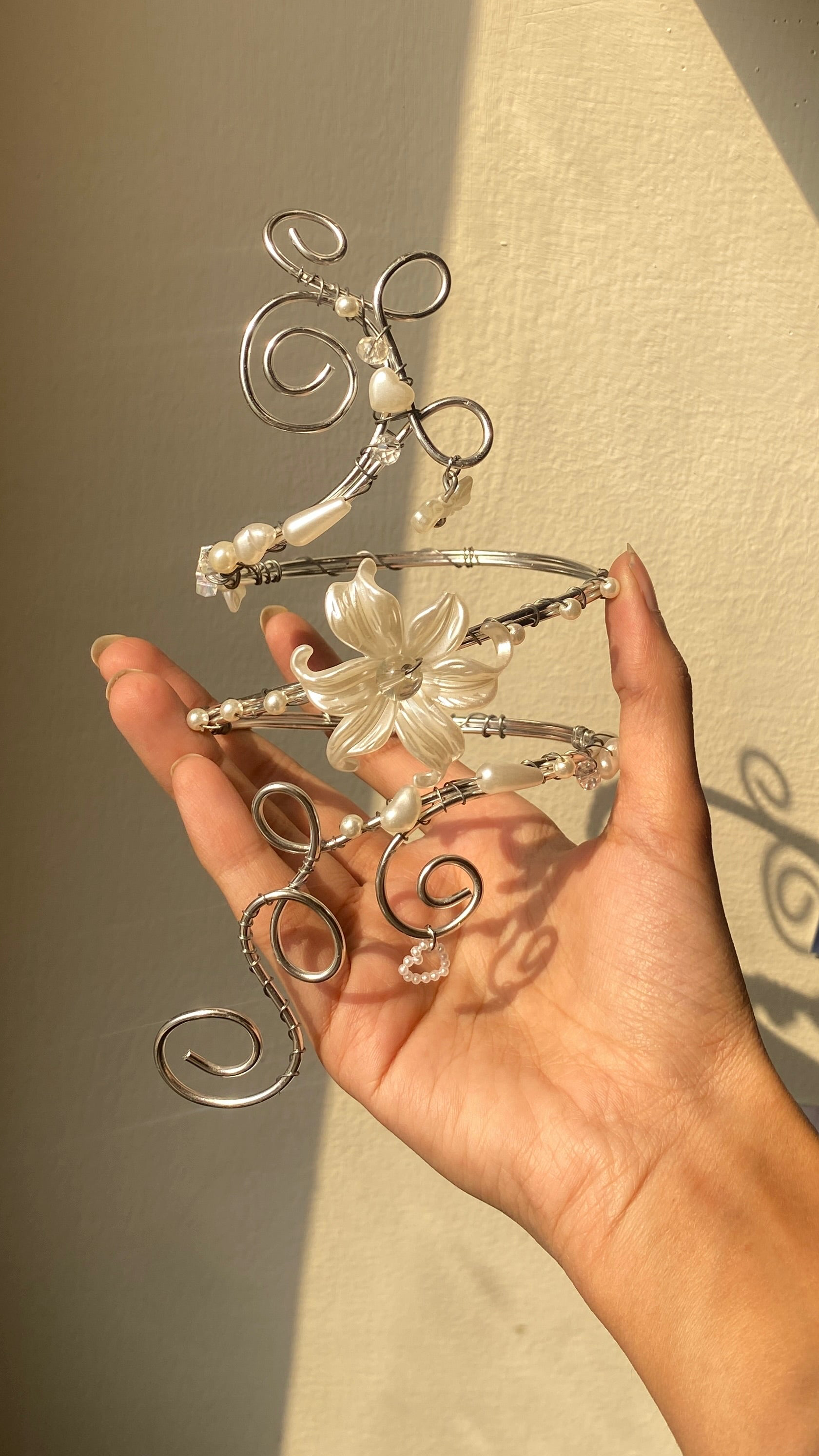 White silver lily armcuff