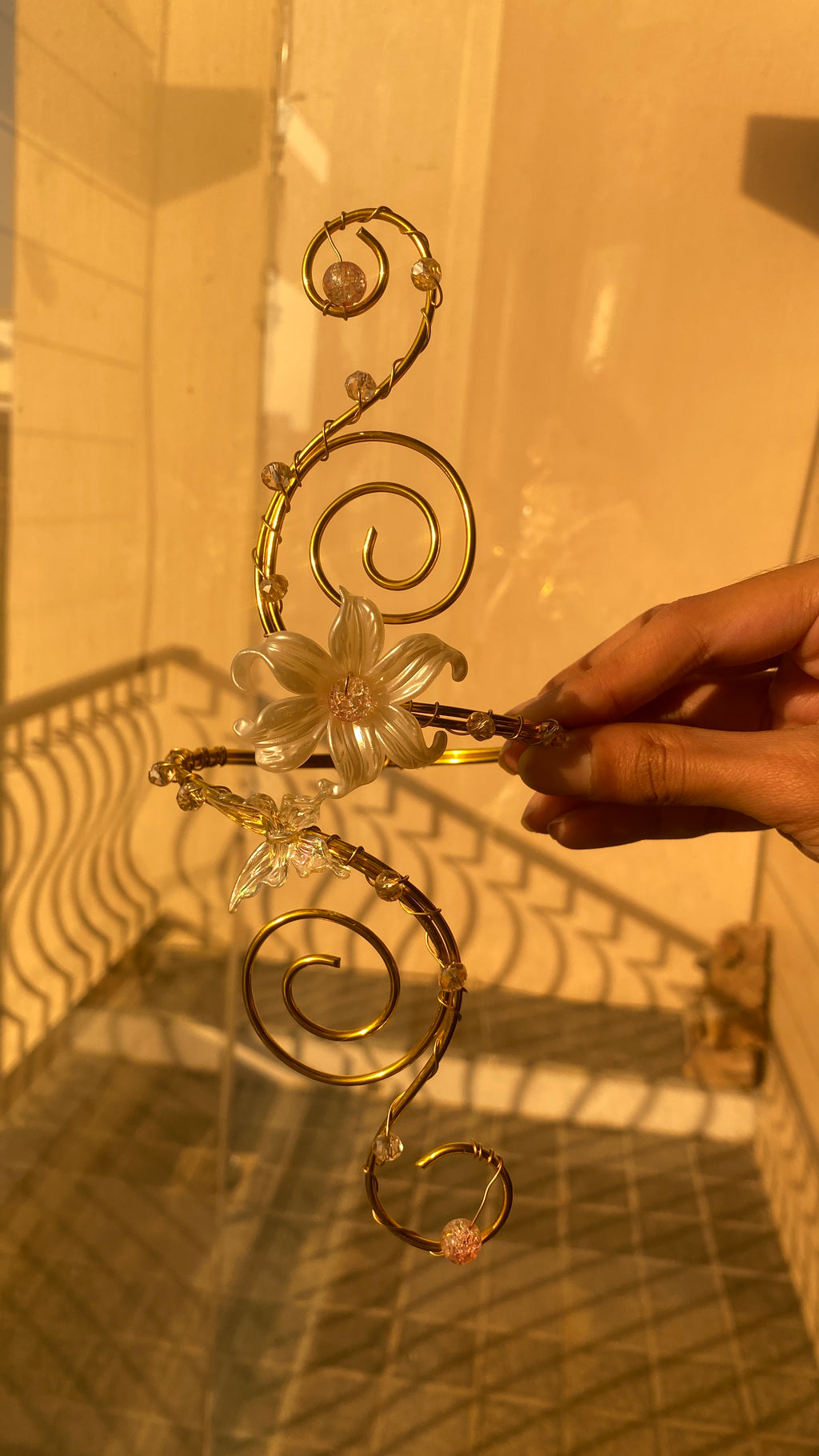 Crystal spiral lily armcuff