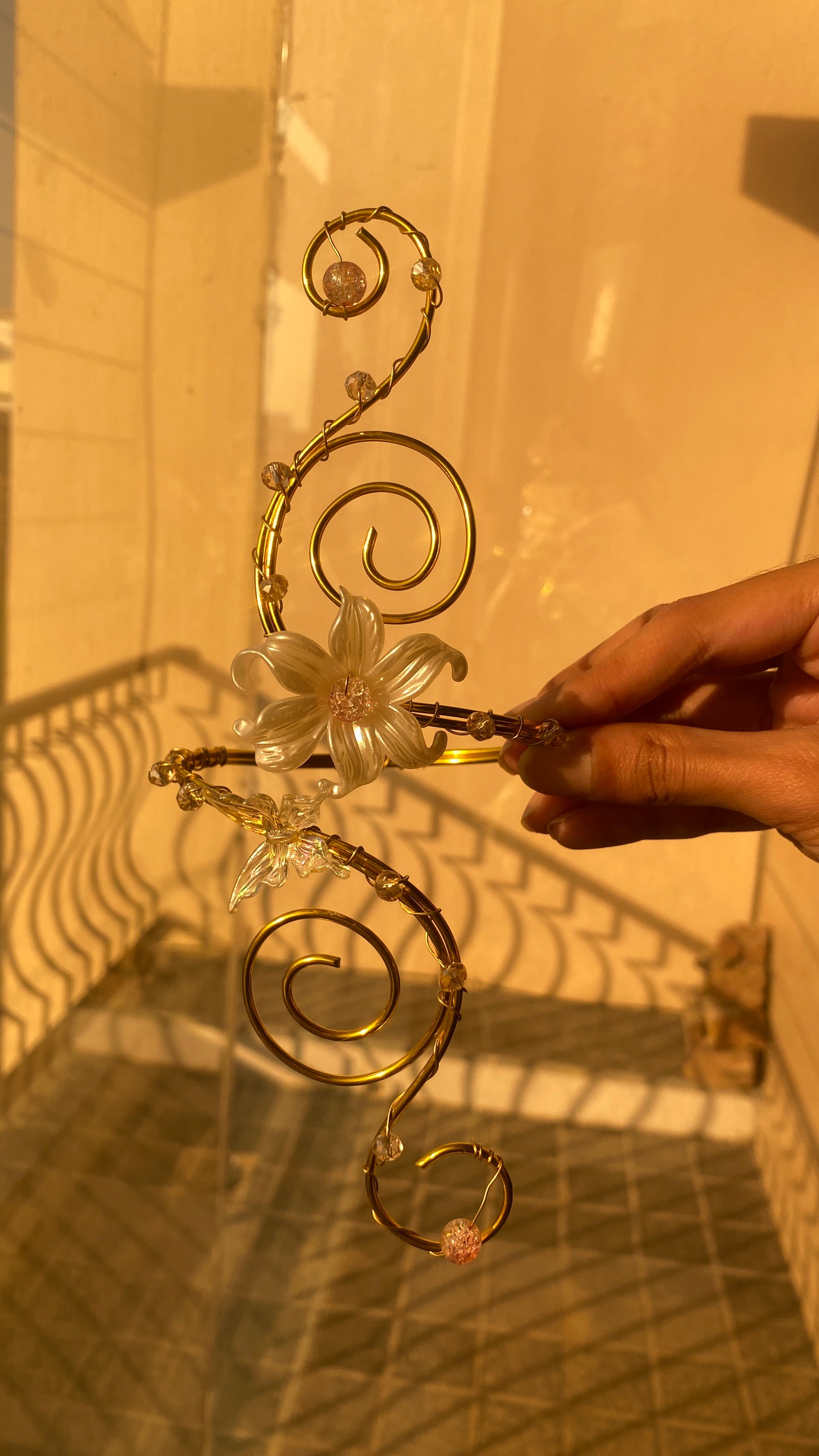 Crystal spiral lily armcuff