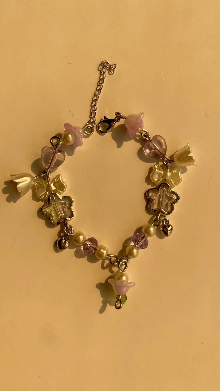 Lilac garden themed bracelet