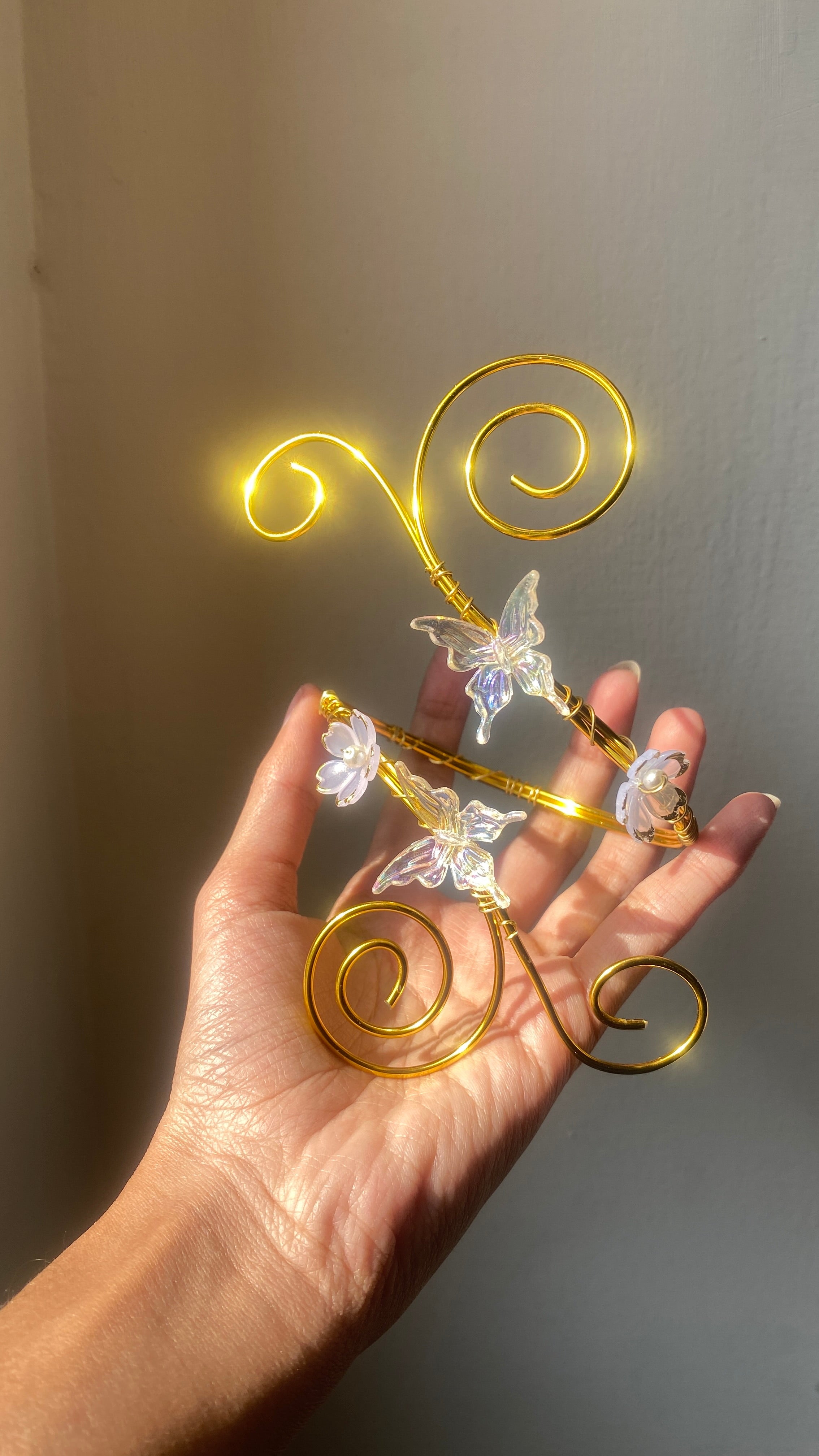 Crystal butterfly arm cuff