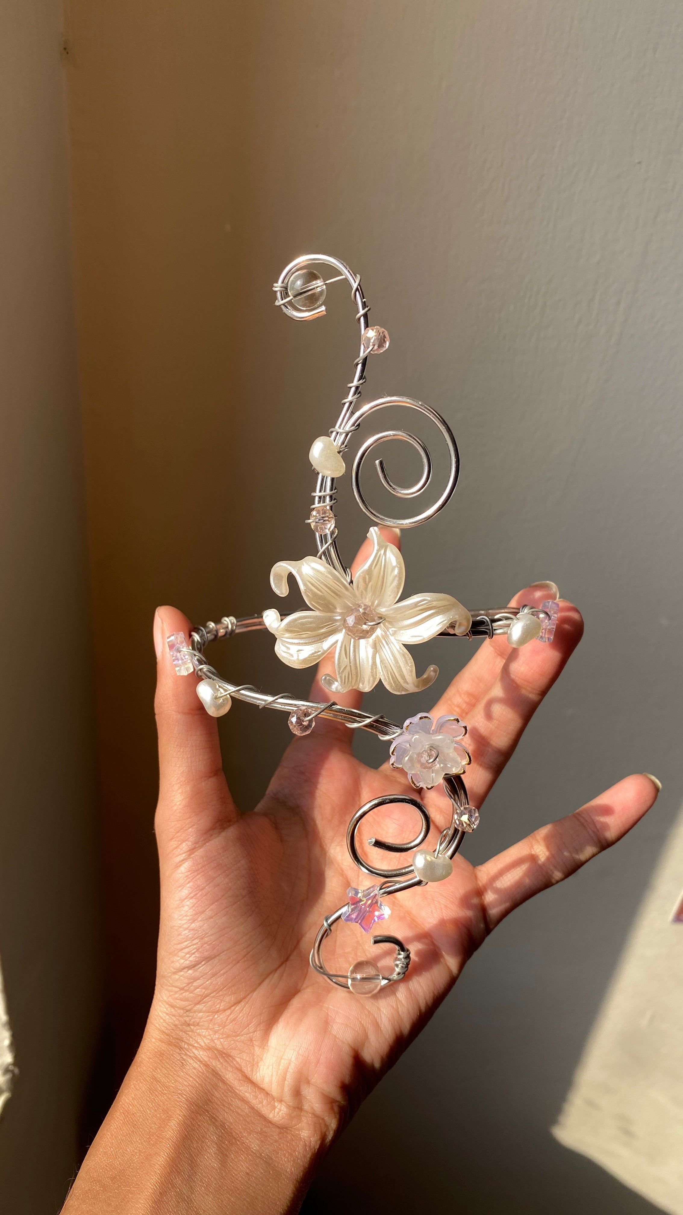 Silver spiral lily armcuff