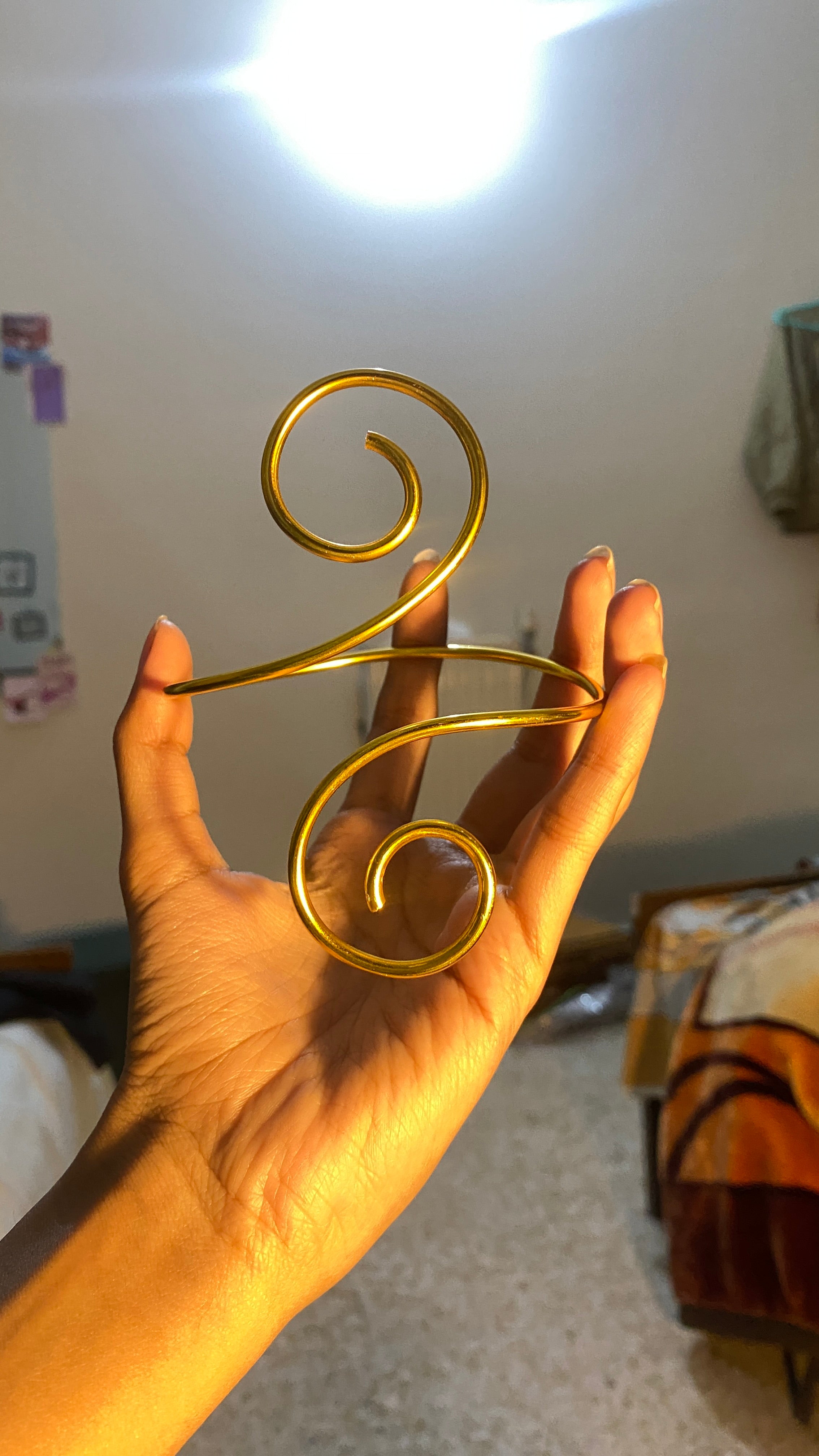 Golden moon curl arm cuff