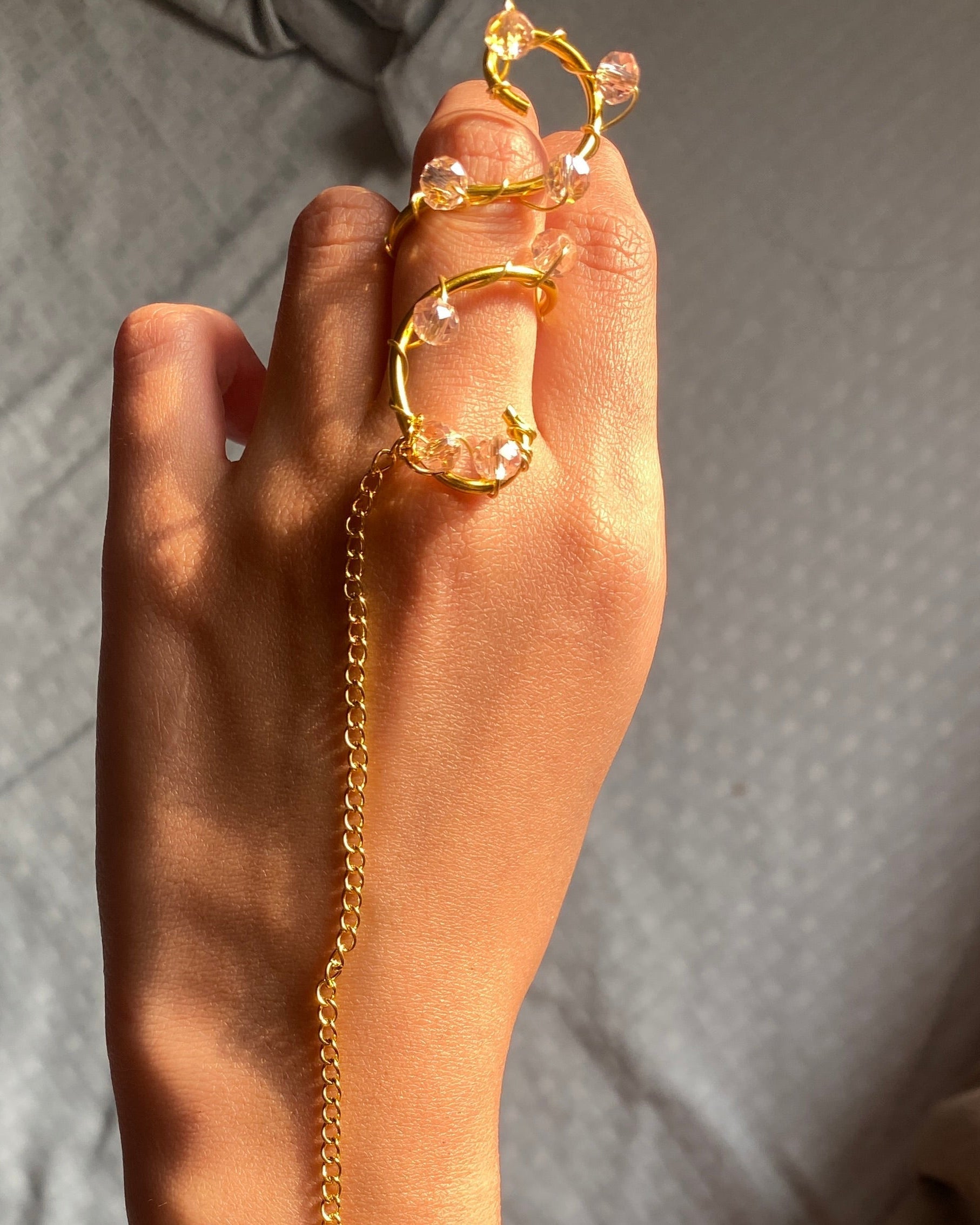Pink flower hand cuff