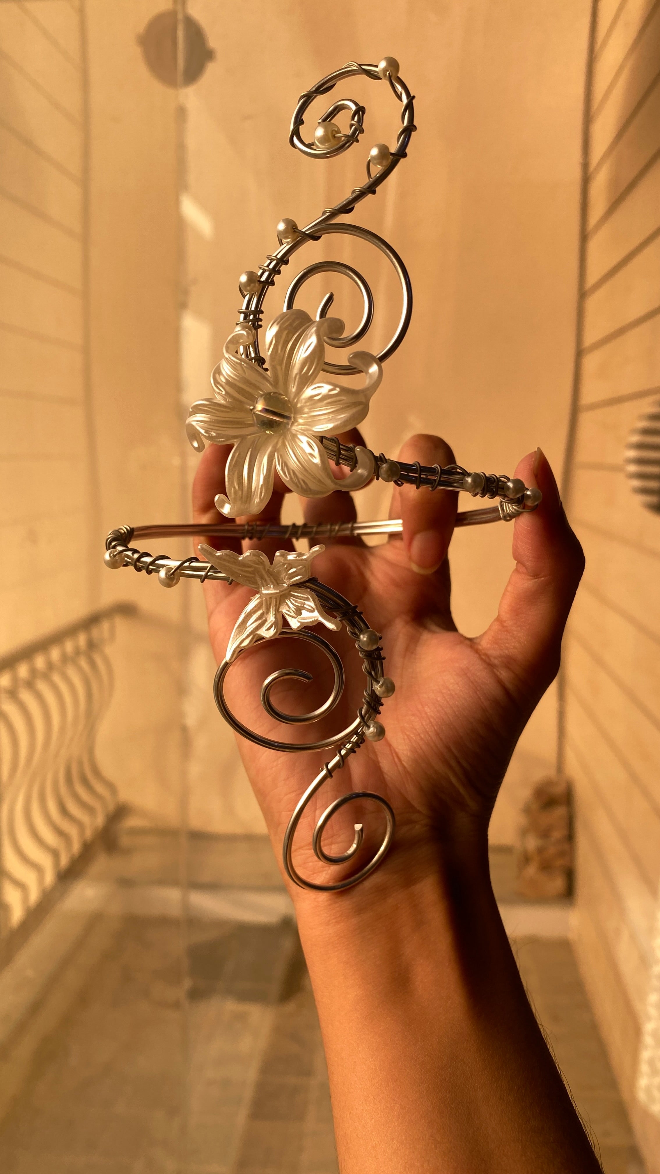 Silver Lily butterfly armcuff