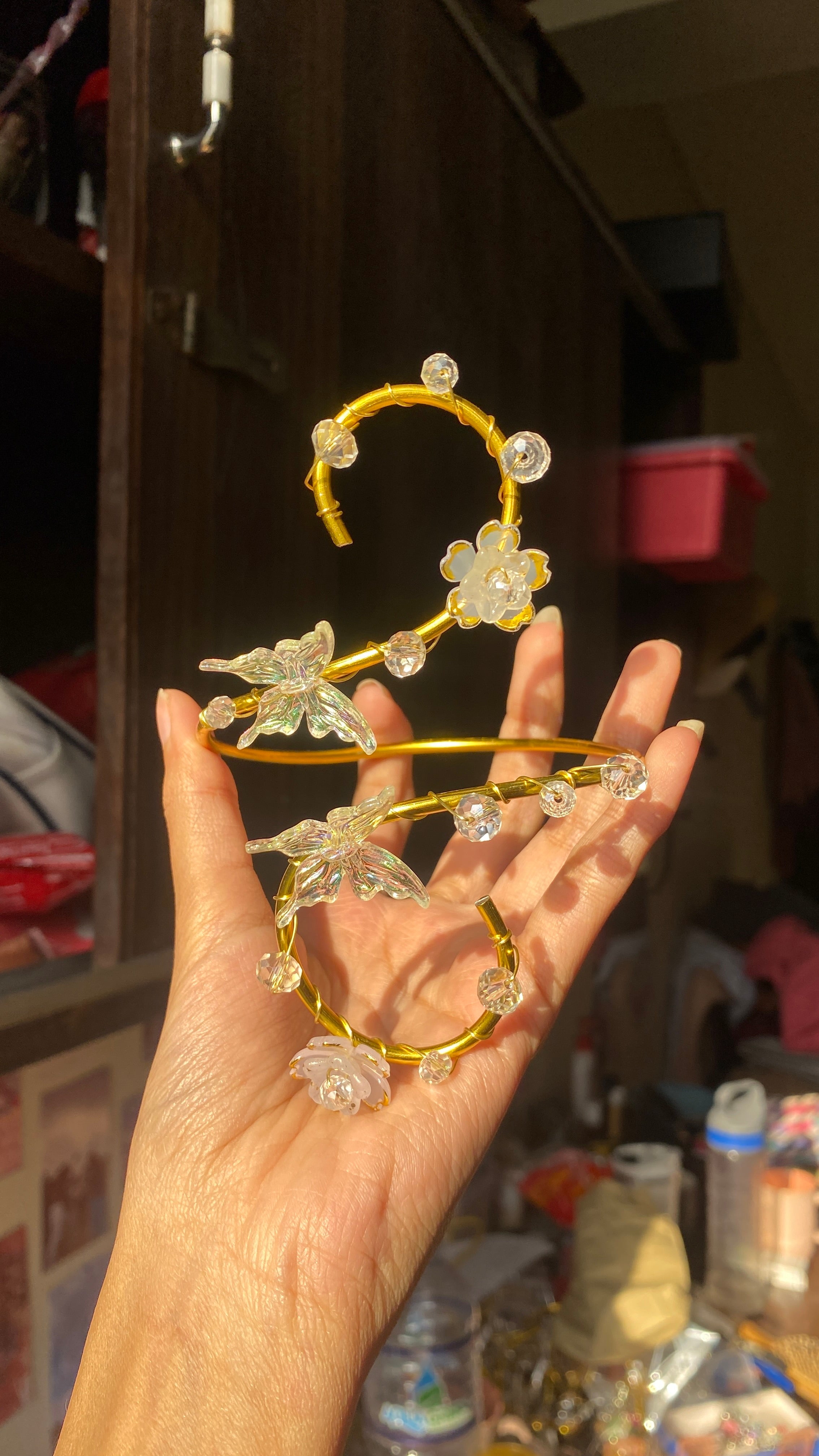Crystal butterfly armcuff