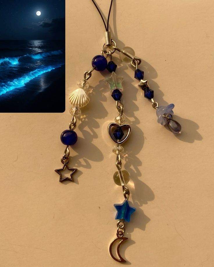 Blue moon phone charm