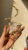 golden crystal lily arm cuff
