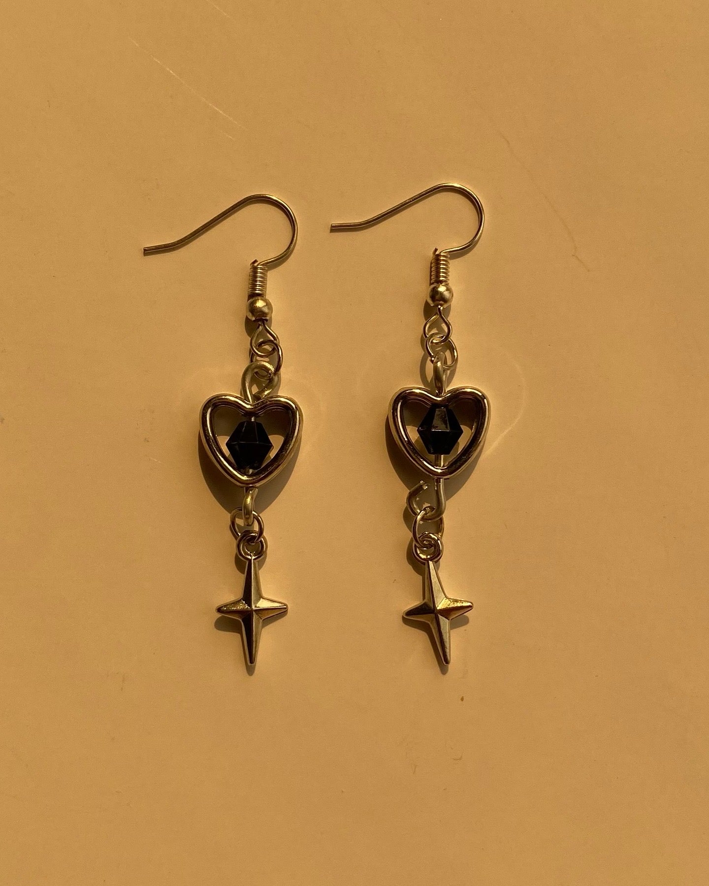 Black heart earrings