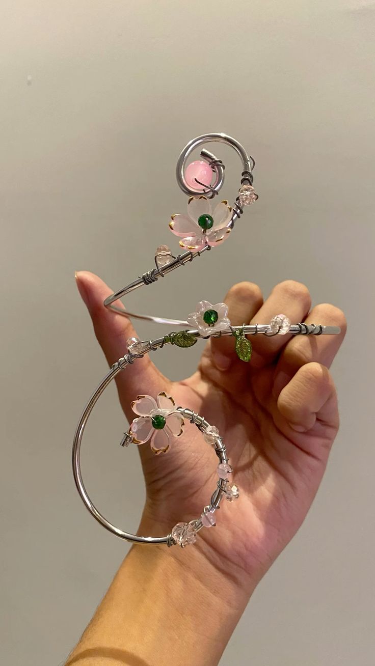 Pink flower arm cuff