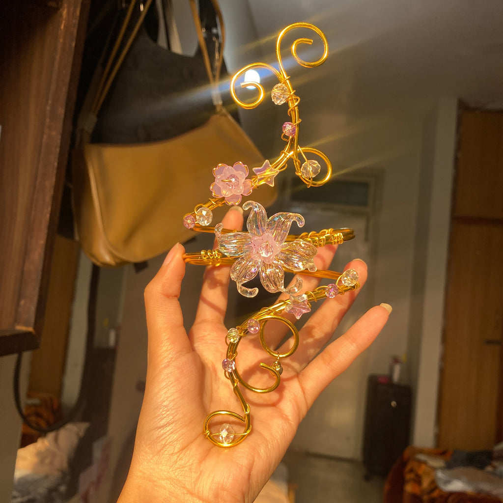 Crystal lilac lily arm cuff