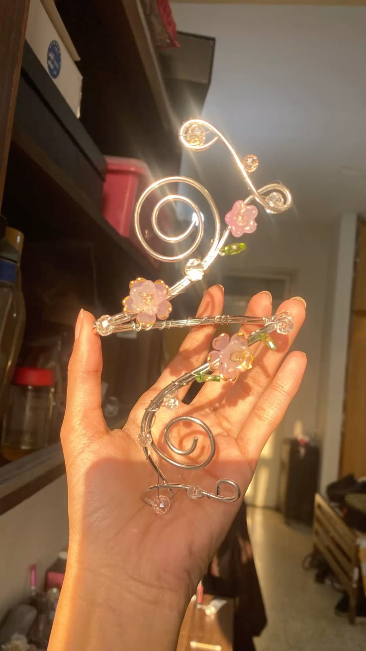 Pink pastel flower arm cuff