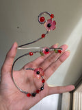 Red flower arm cuff