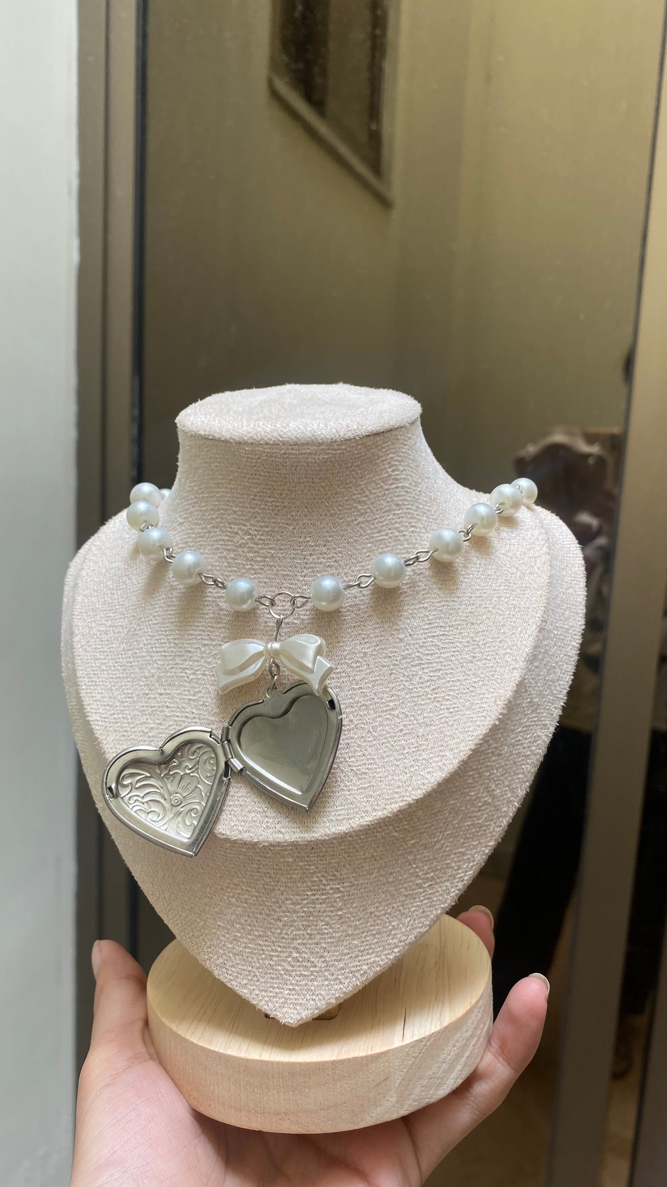 Coquette heart locket
