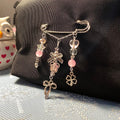 Pink coquette bow bag pin