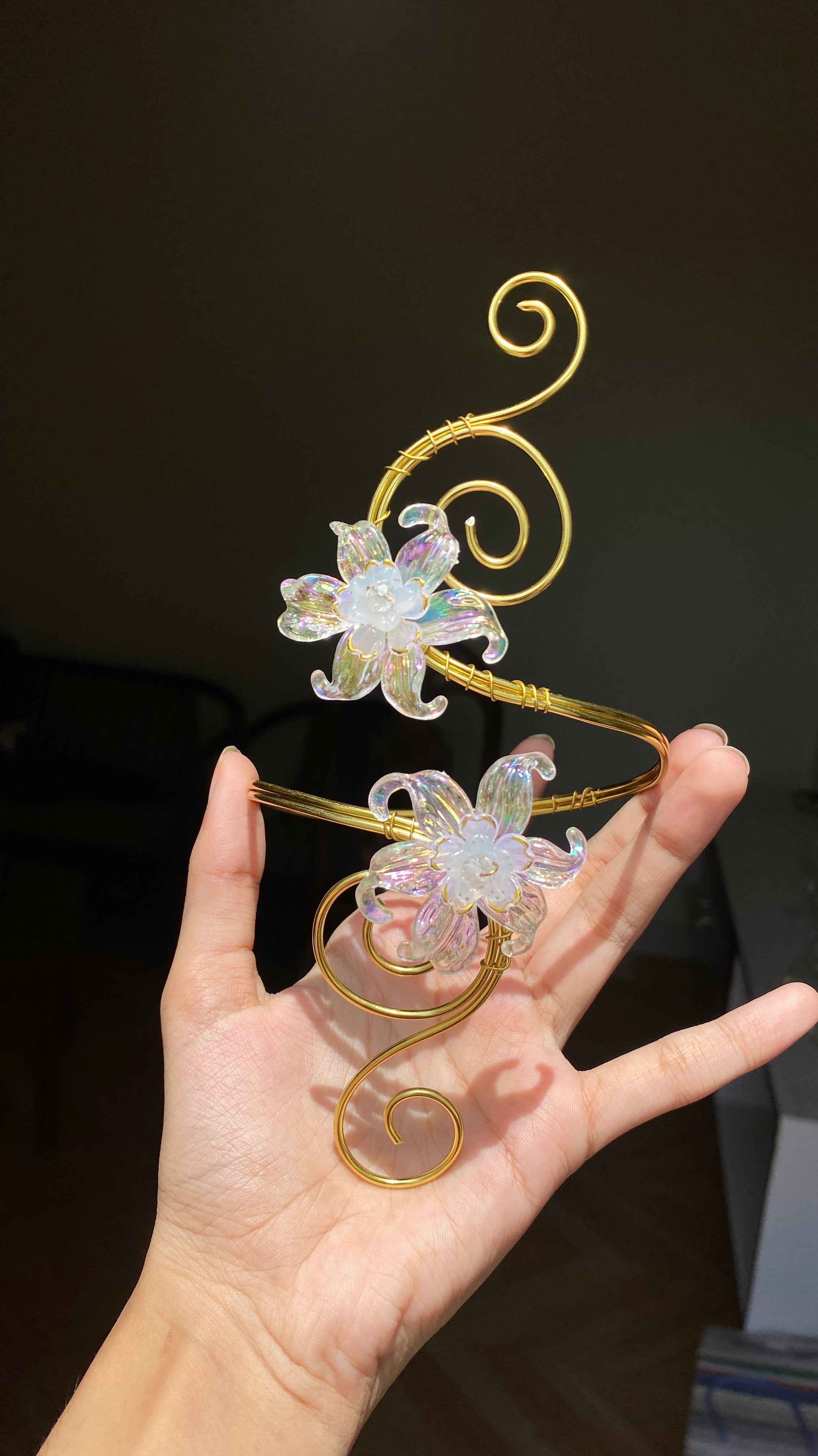 Crystal lily arm cuff