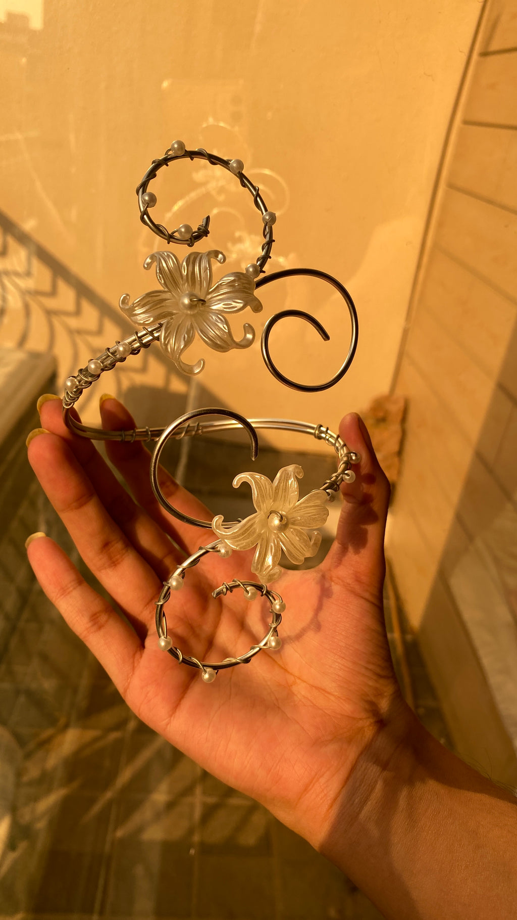 Silver mini Lily duo armcuff p