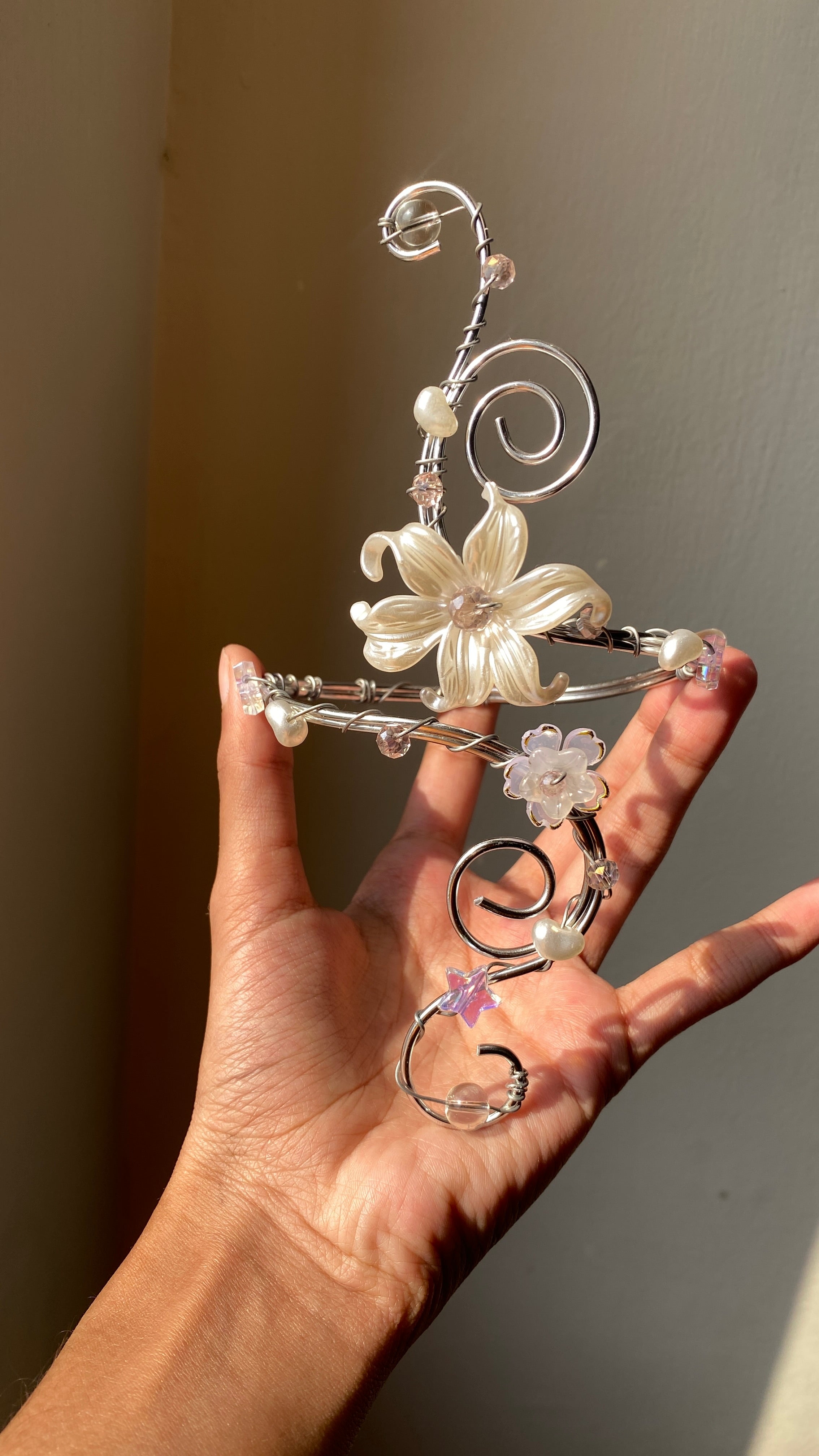 Silver spiral lily armcuff
