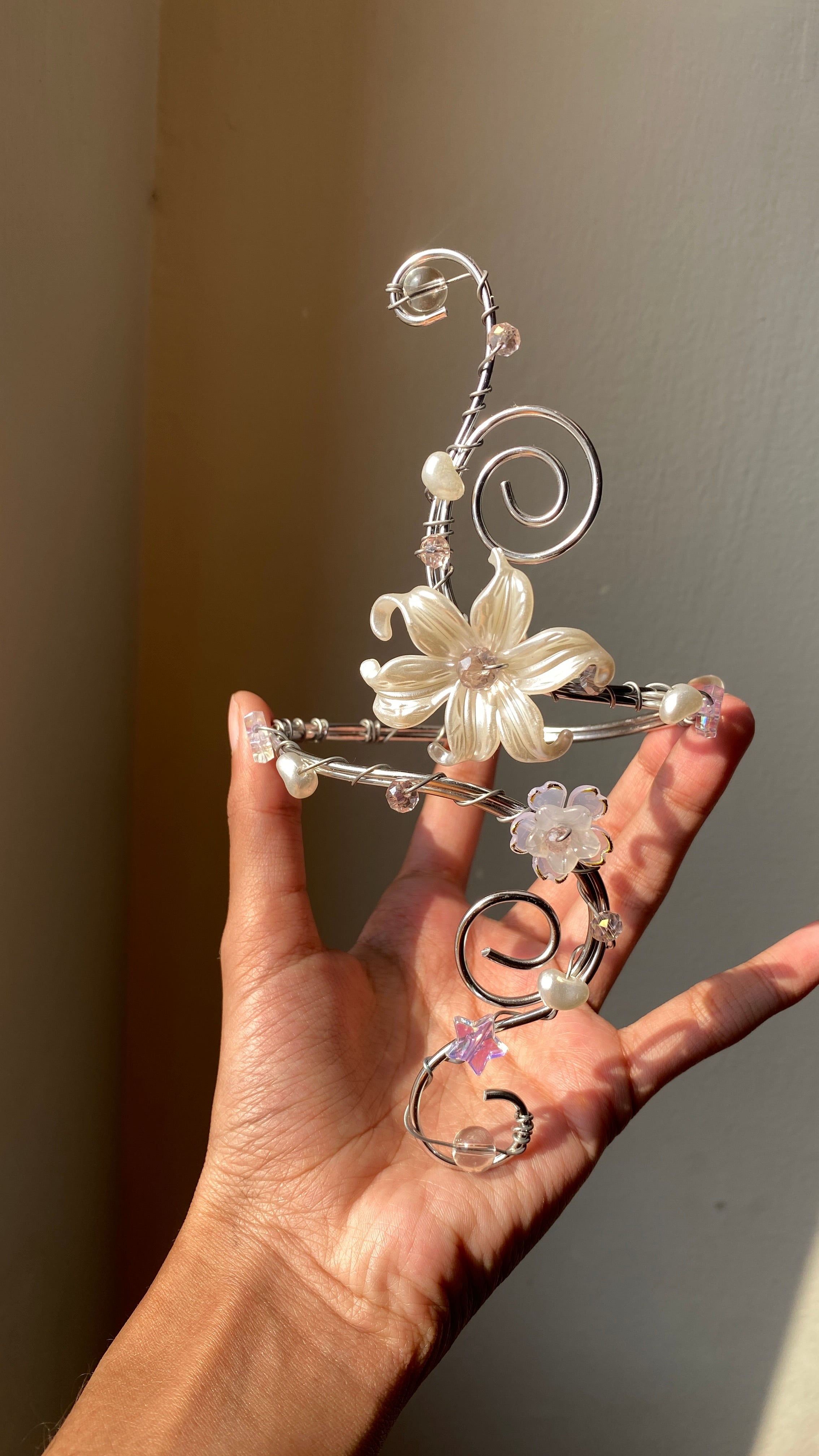 Silver spiral lily armcuff