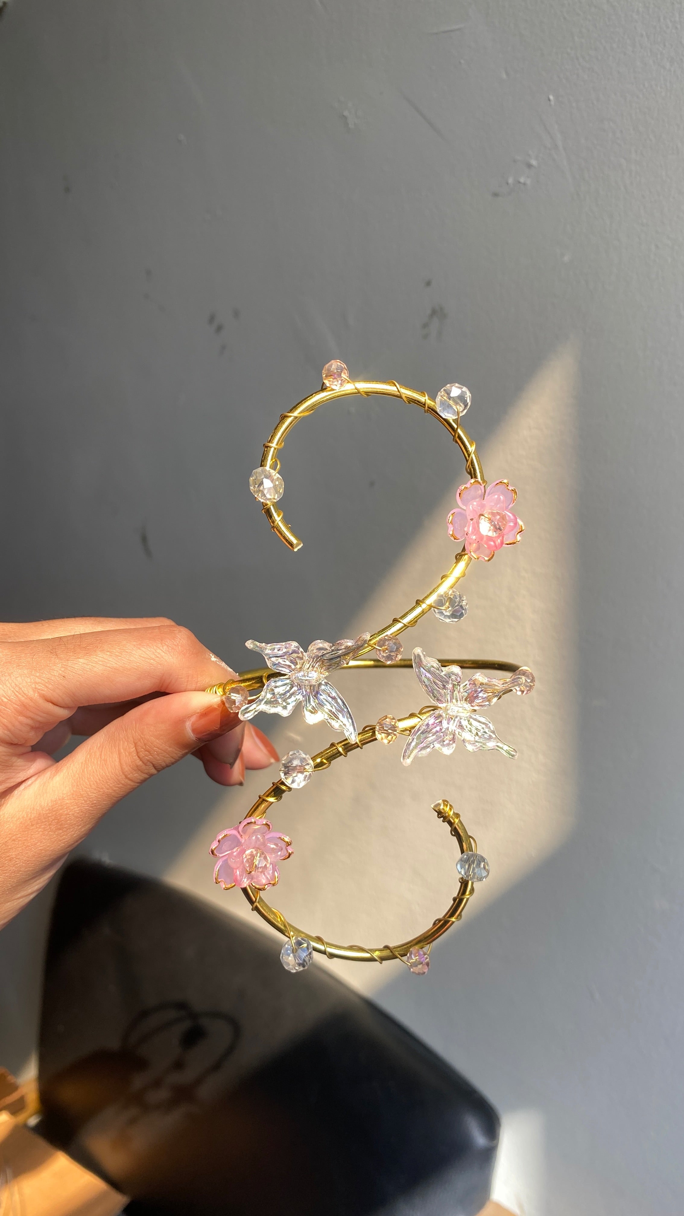 Pink Crystal butterfly armcuff