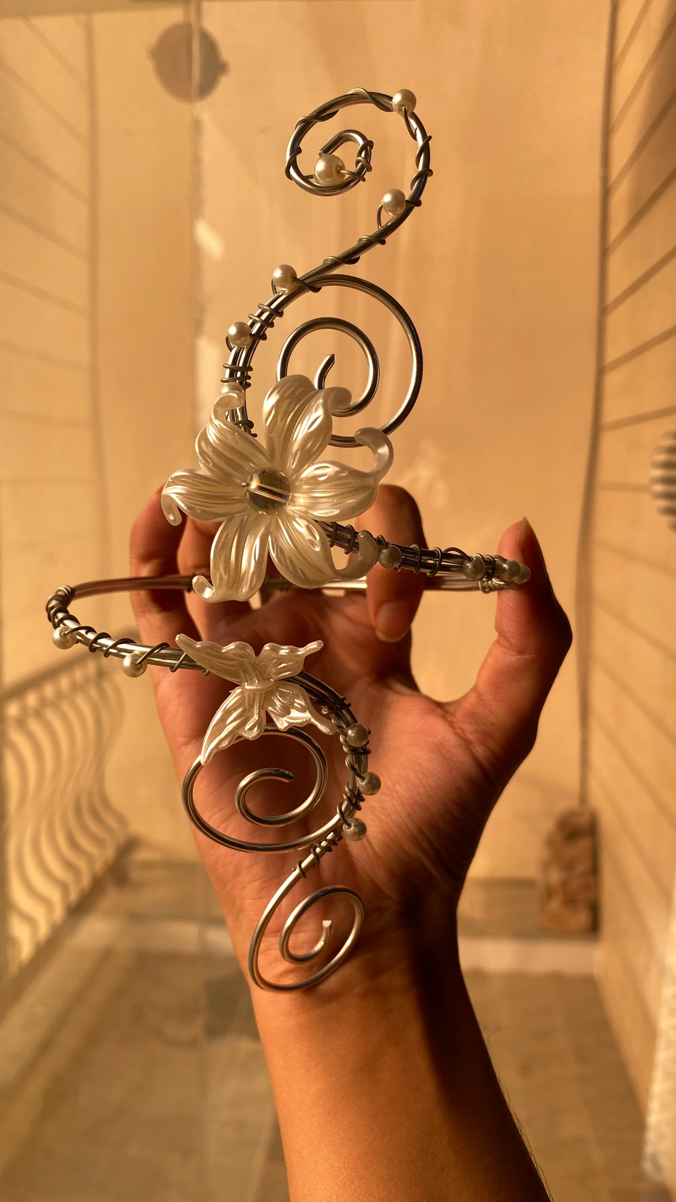 Silver Lily butterfly armcuff